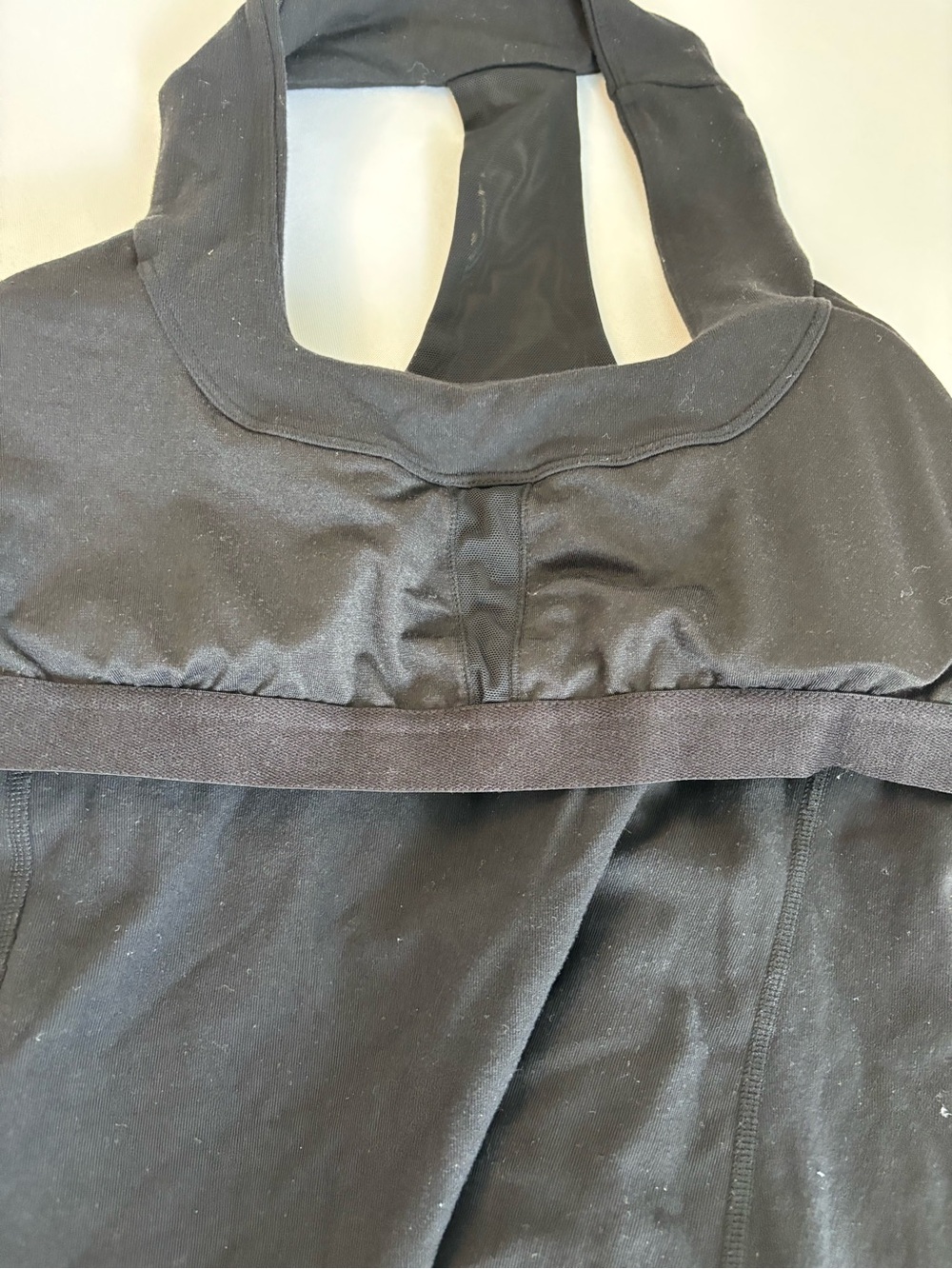 lululemon Athletic  Black Mesh-Back Racer Tank Builtin Bra W/Pads Size 8 - Picture 3 of 5